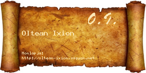 Oltean Ixion névjegykártya